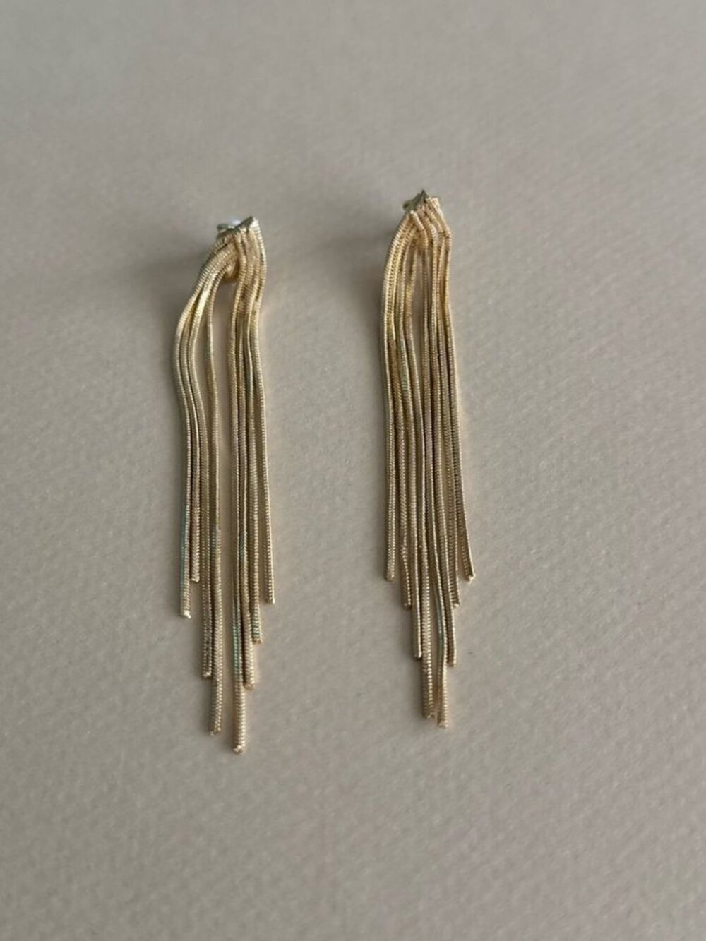 ElegantGold Tassel Earrings1849
